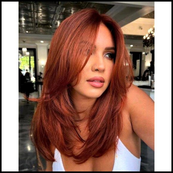 Synthetic Hair Wig with Bangs Shoulder Length Straight Pre-Styled Fashion main image 5